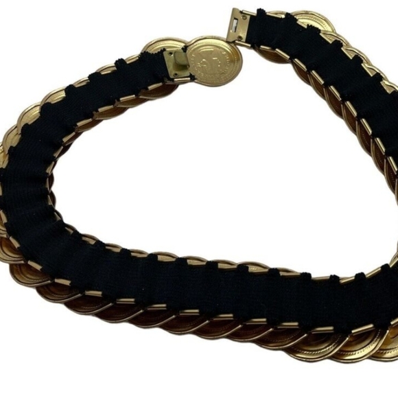 COIN VINTAGE Belt Stretch Embossed Gold Boho Medallion Retro Y2K Maximalist Glam - Picture 13 of 15